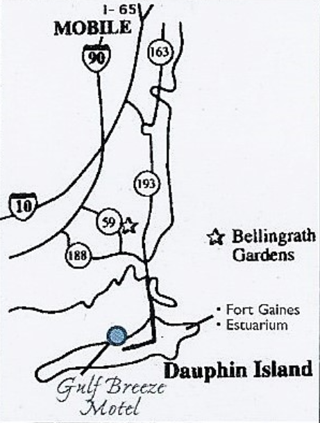 Map to Dauphin Island